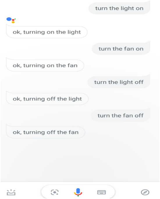Turn the light and fan off by Google assistant
