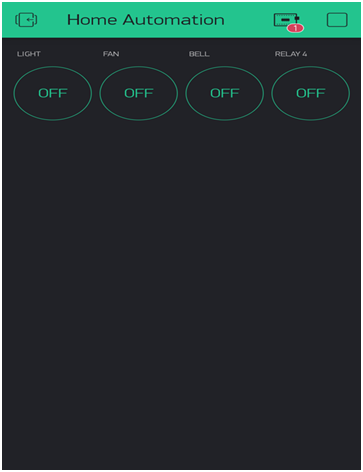 Run the blynk app for the project Home Automation
