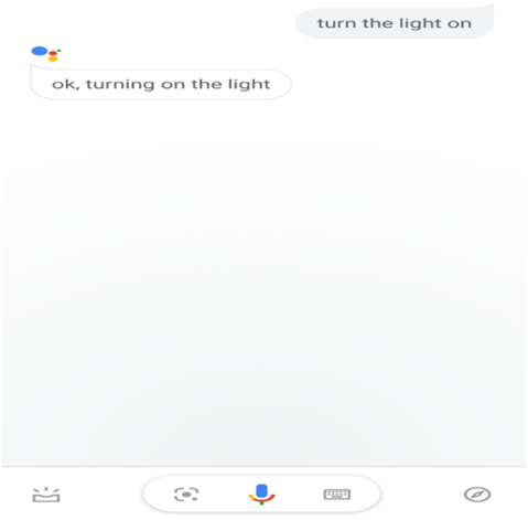 Turning on light with Google Assistant
