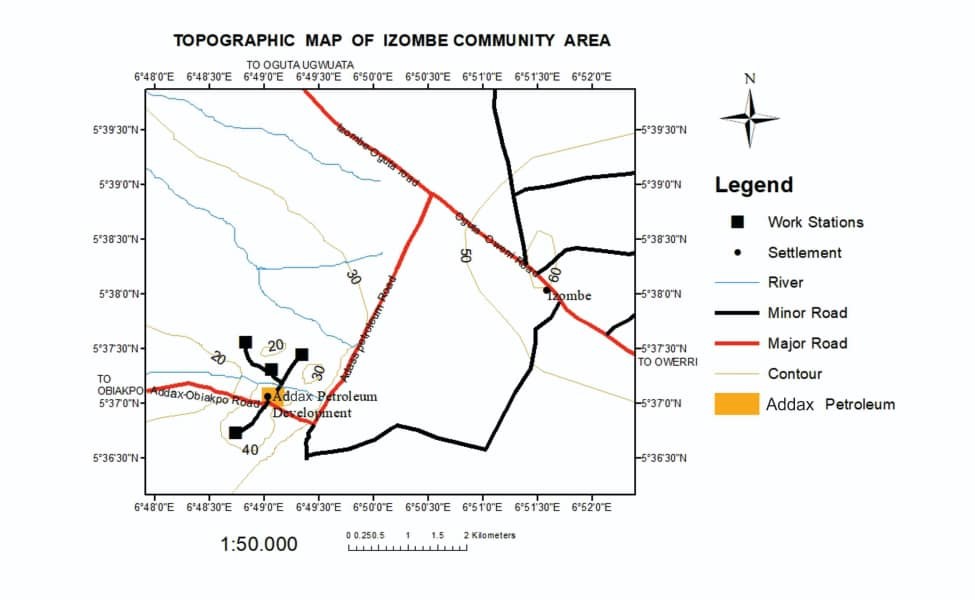 Location of Izombe Community on the maps