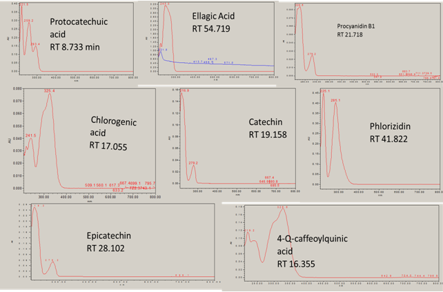 Figure 1. Chromatograms of some standard phenolic compounds....