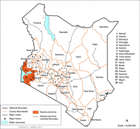 Nyanza province counties in Kenyan context