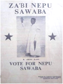 1953 Campaign poster of Mallam  Aminu Kano of Northern Elements Progressive Union