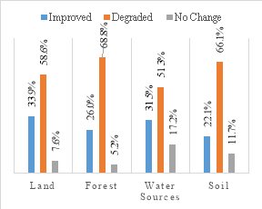 Household perception on the condition of the natural resources in the agro pastoral community