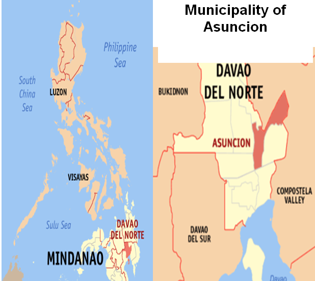 Map of Mindanao Highlighting Asuncion District, Davao del Norte