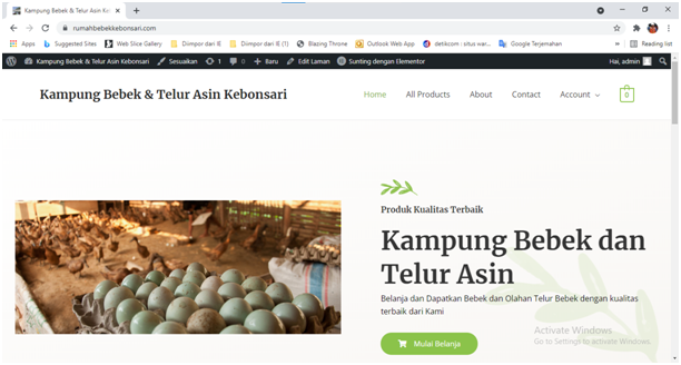  E-commerce for salted egg products at Kampung Bebek Sidoarjo 