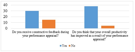 Showing respondents opinion on statements that relate performance appraisal feedback