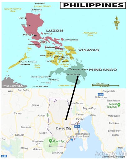 Philippine Map and the Map of Davao City