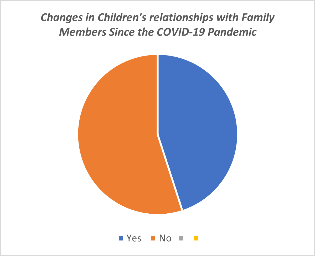 Have you observed any changes in your child's relationships with family members (e.g., siblings, parents) since the pandemic began?