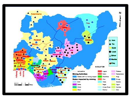Spatial Distribution of Mine and Quarry sites in Nigeria (Merem et al, 2017)