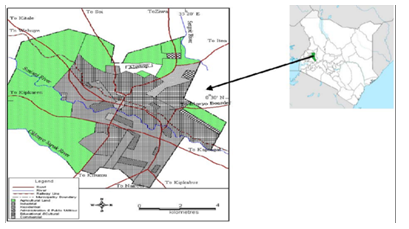 Map of Eldoret Town.