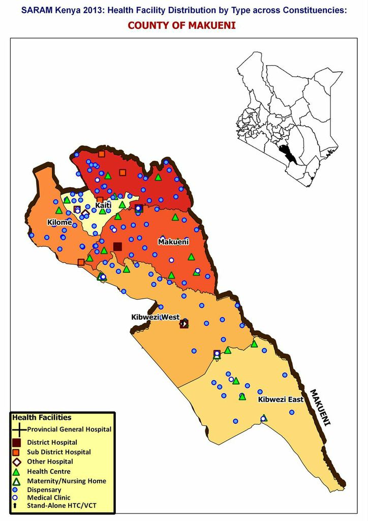 Figure 3.1: Map of Makueni County