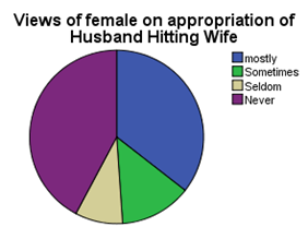 Views of female on appropriation of Husband Hitting Wife