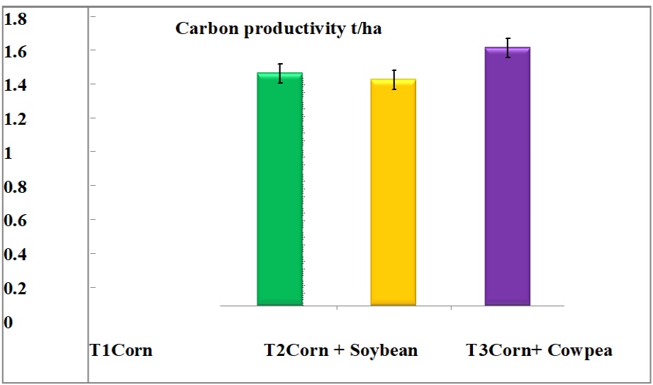 Carbon productivity of corn and legume.