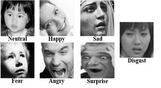 Sample images of seven types of facial emotions
