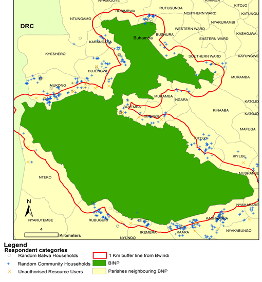 The frontline zone of Bwindi Impenetrable National Park