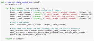 Fig.12. Cross-Validate Model KNN Function Code