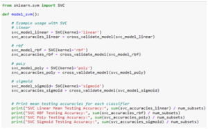 Fig. 5 SVM Model Function Code