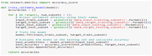 Fig.7. Cross-Validate Model Function Code